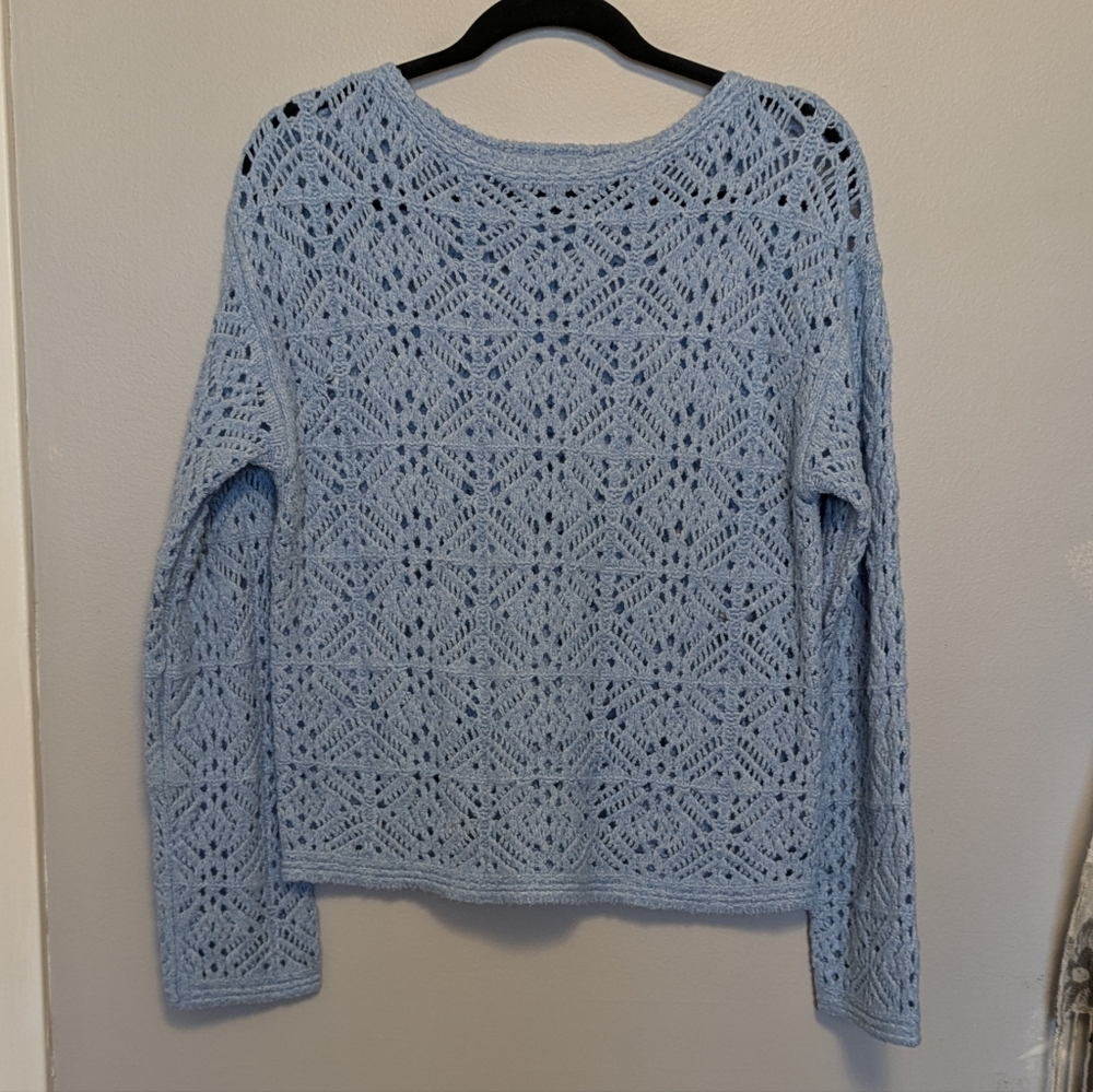 Universal Thread Blue Open Knit Pullover Sweater